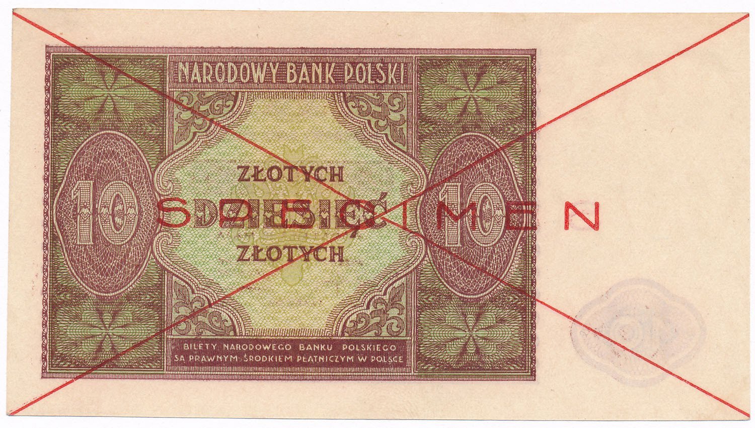 WZÓR / SPECIMEN 10 złotych 1946 , RZADKOŚĆ